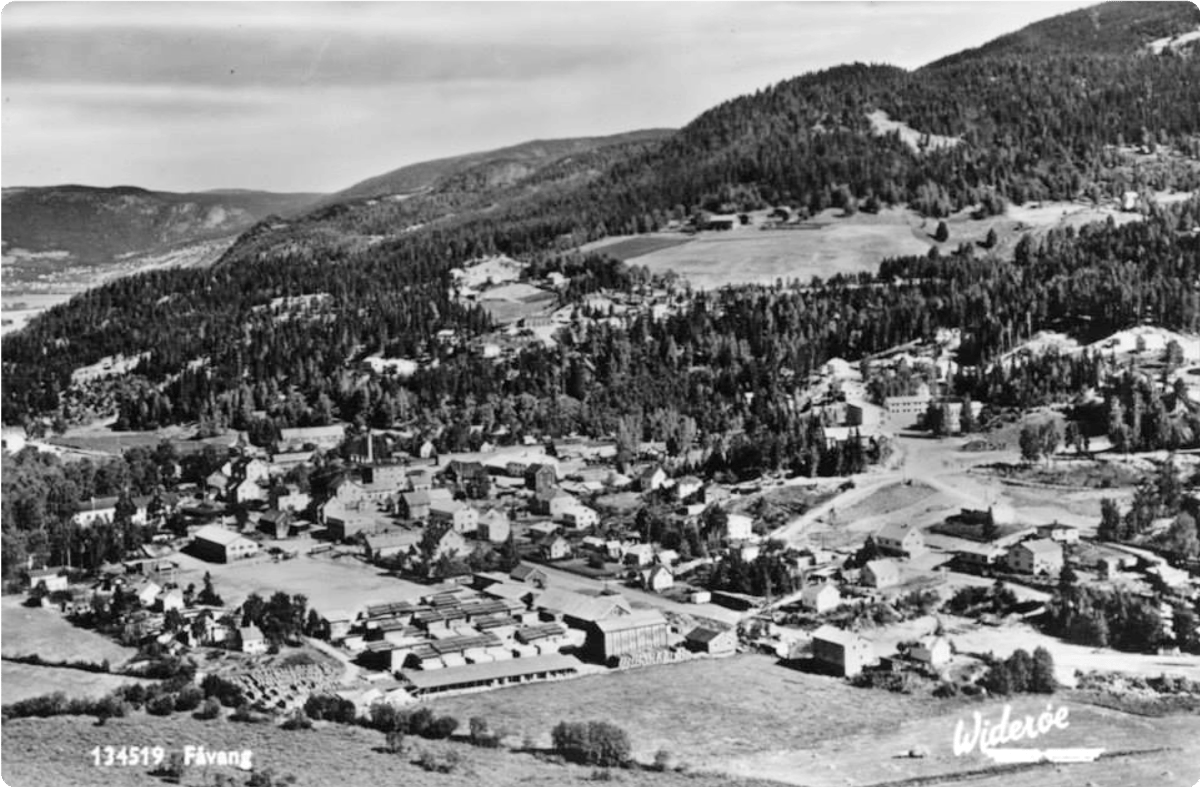 Fåvang sag Widerøe-postkort flyfoto